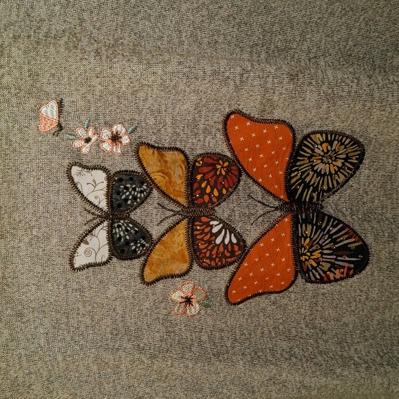 Cactus + Pearl Women's Size L Butterfly Print Short Sleeve T Shirt - Picture 2 of 11